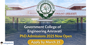Government College of Engineering Amravati PhD Admission 2025 Open; Application Deadline March 25